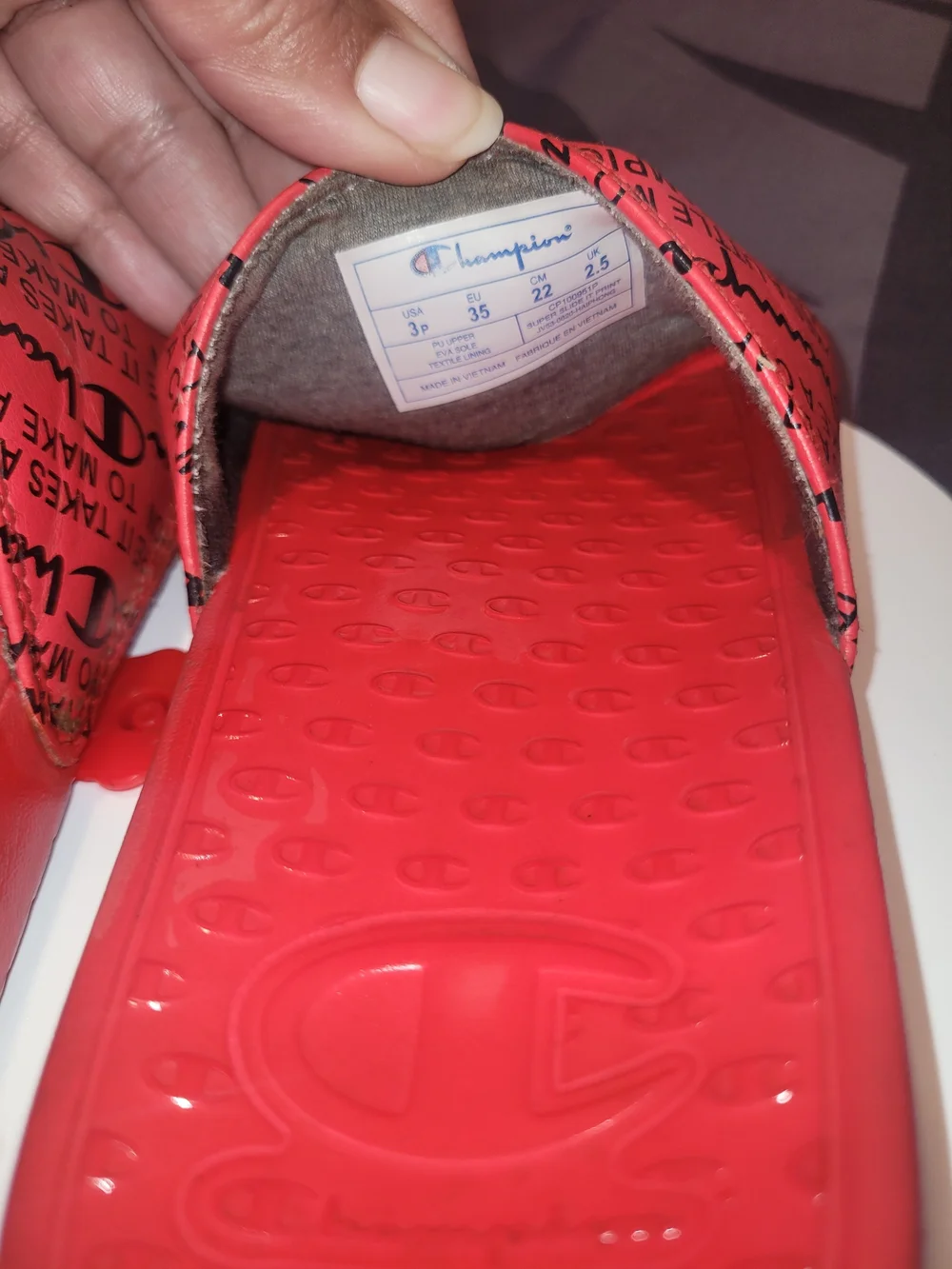 Champion Kids' Red Slide Sandals